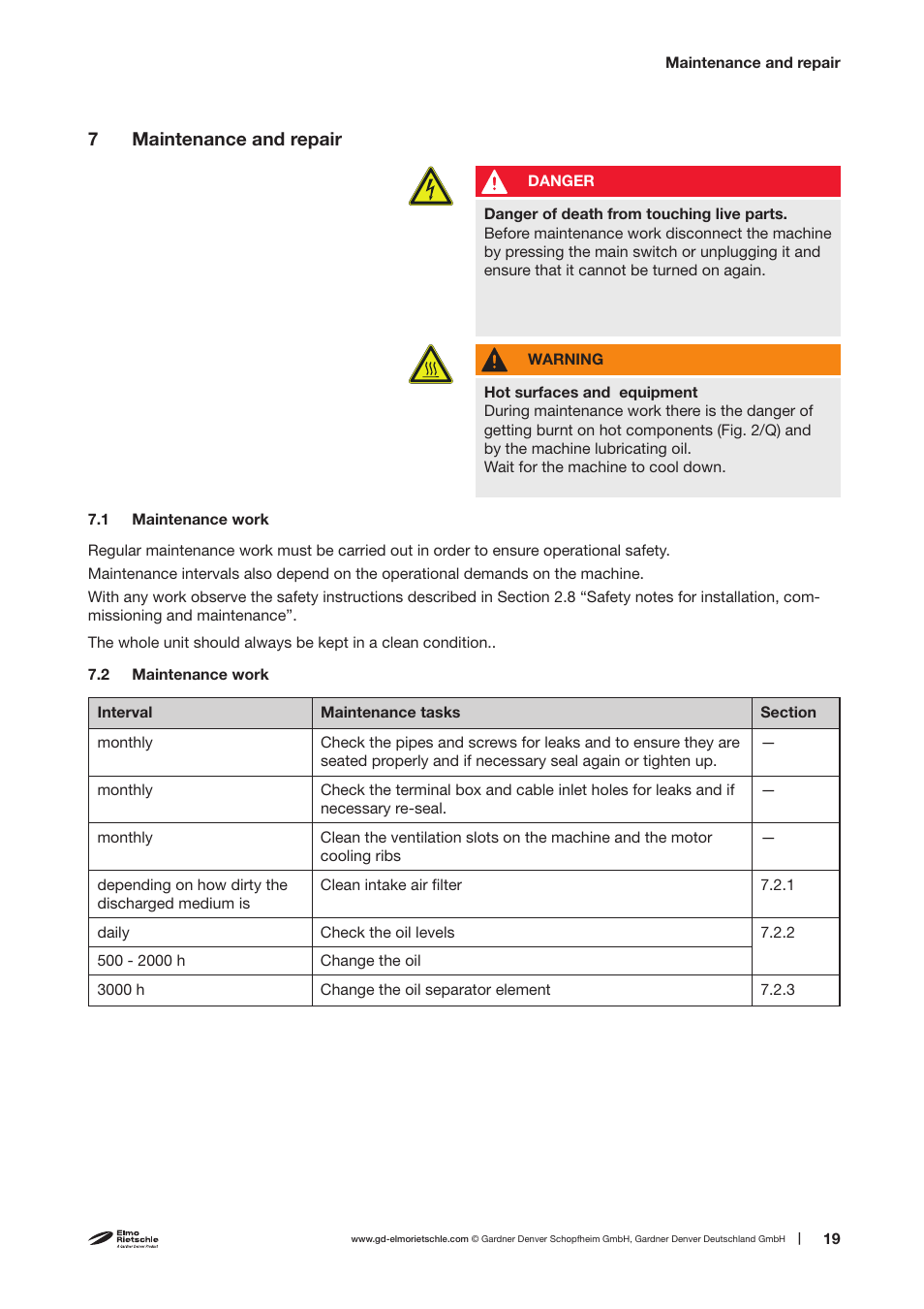 Elmo Rietschle V-VGC 4/6 User Manual | Page 19 / 30