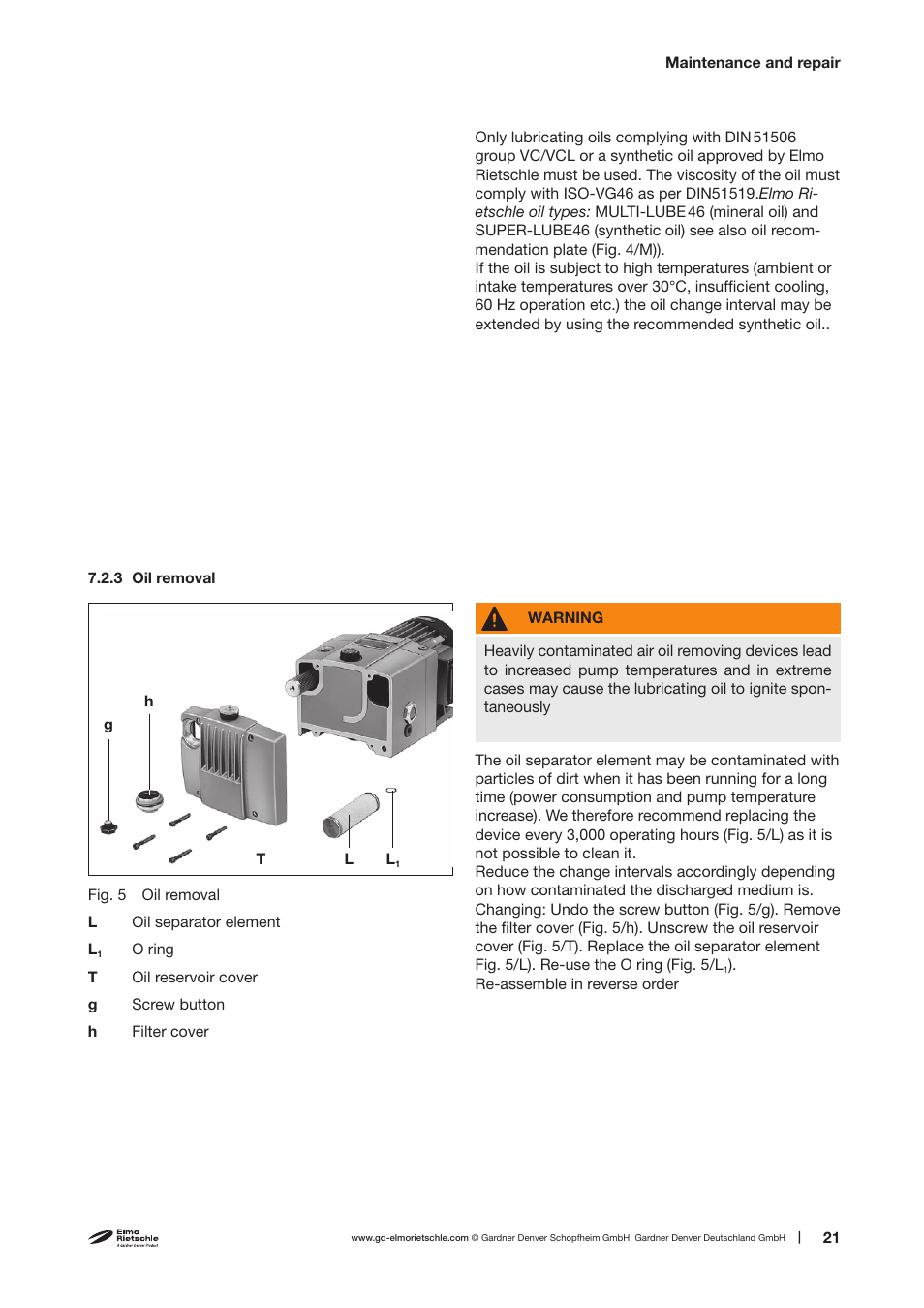 Elmo Rietschle V-VGC 4/6 User Manual | Page 21 / 30