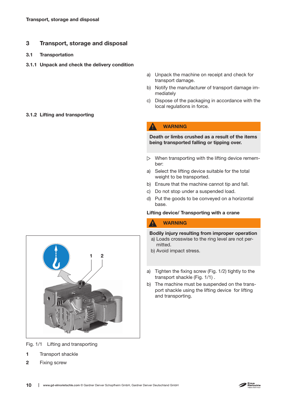 Elmo Rietschle V-VGD 10/15 User Manual | Page 10 / 32