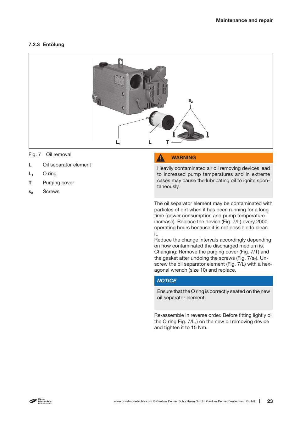 Elmo Rietschle V-VGD 10/15 User Manual | Page 23 / 32