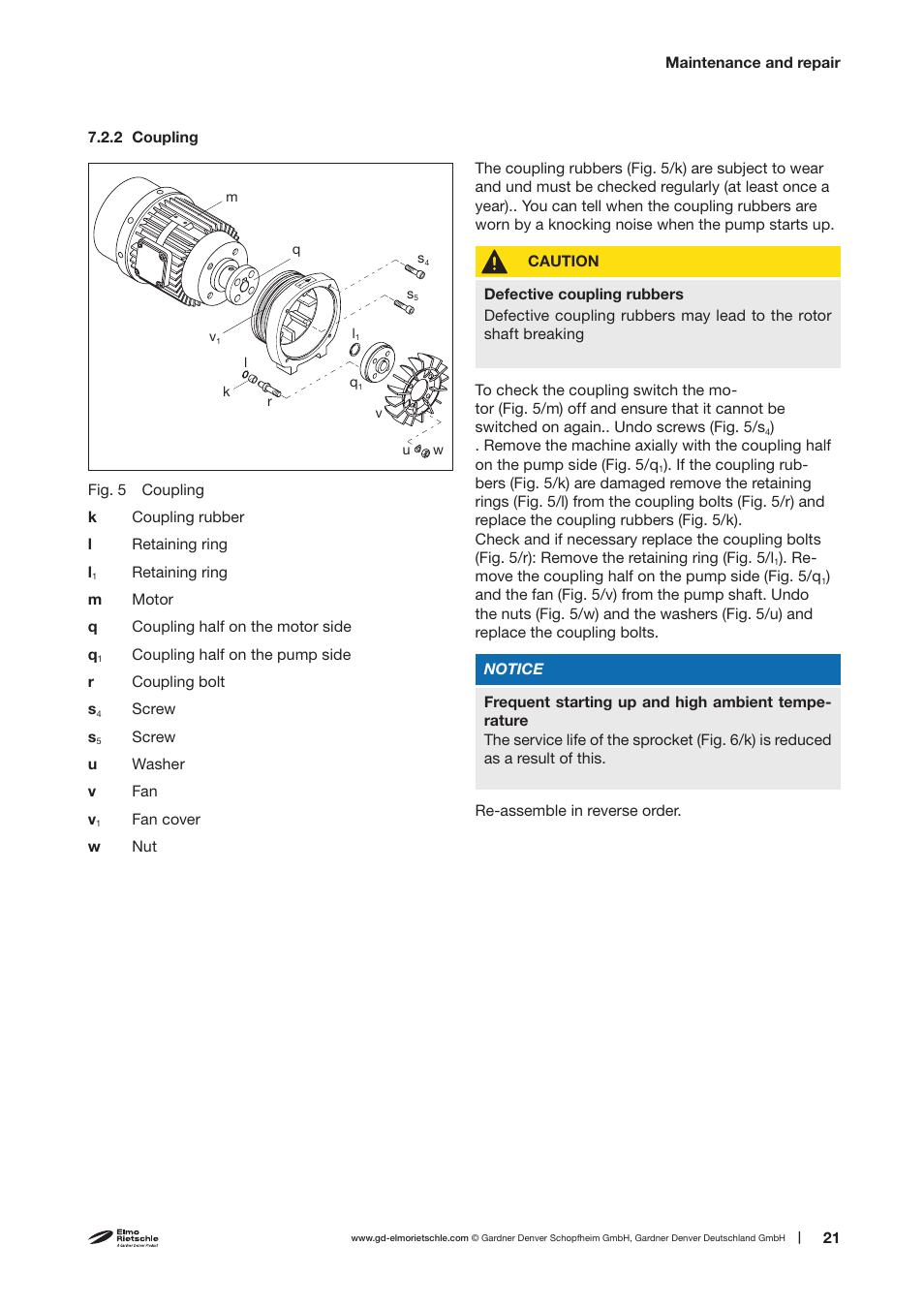 Elmo Rietschle V-VCB 20/25 User Manual | Page 21 / 32