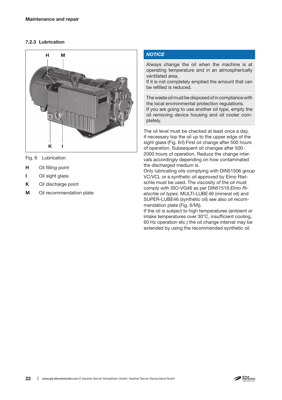 Elmo Rietschle V-VCB 20/25 User Manual | Page 22 / 32
