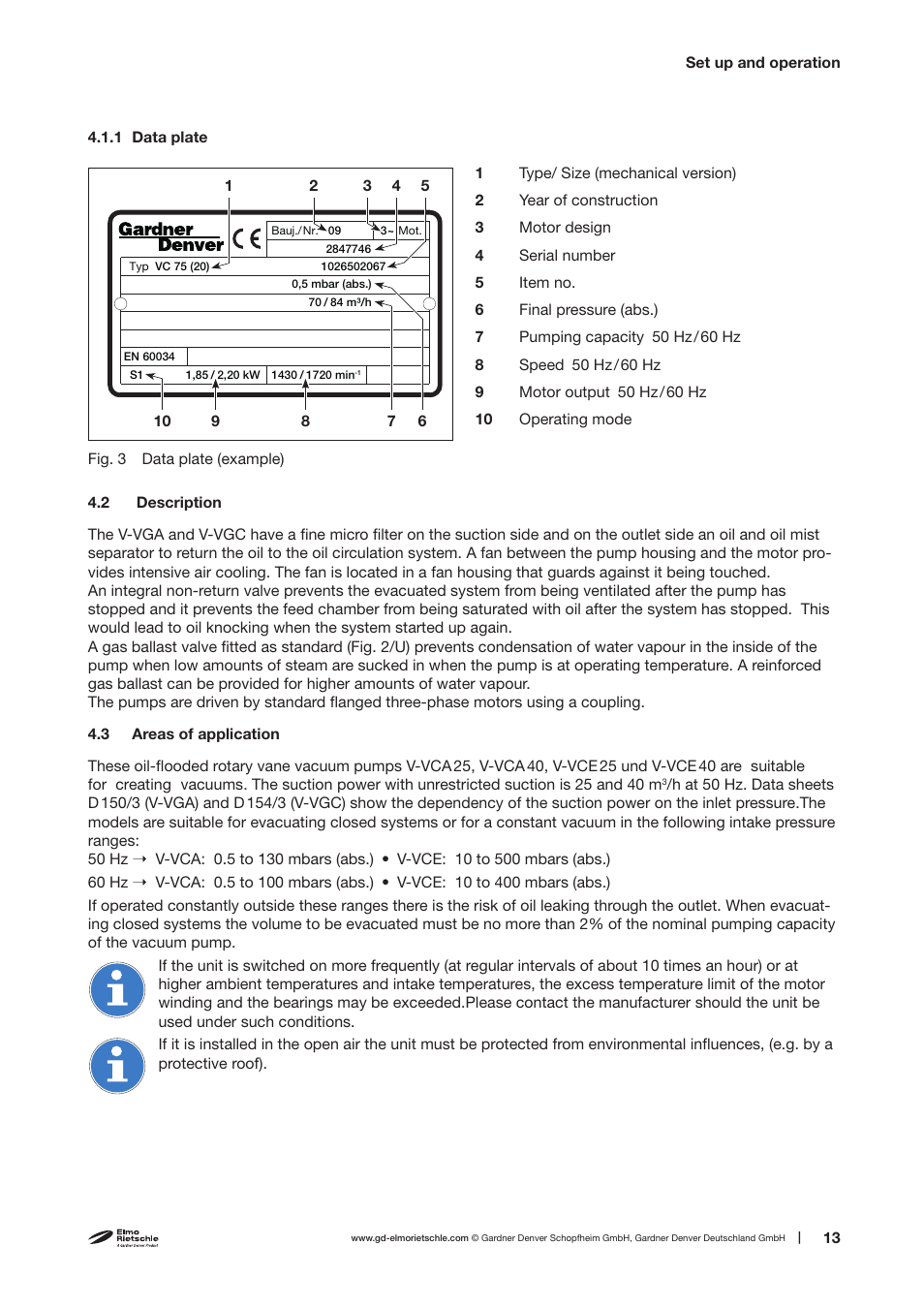 Elmo Rietschle V-VCE 25/40 User Manual | Page 13 / 34