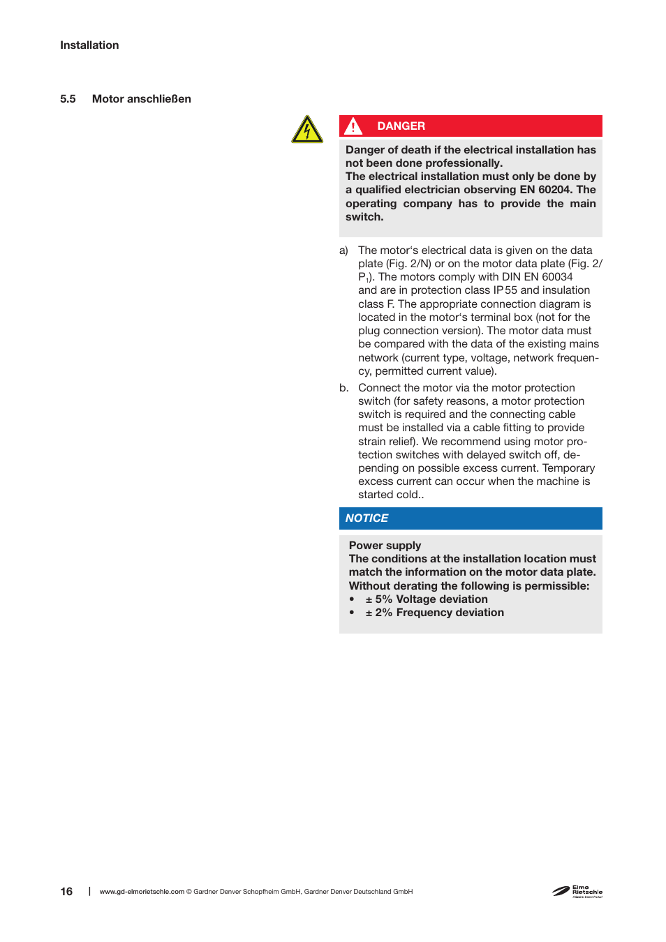 Elmo Rietschle V-VCE 25/40 User Manual | Page 16 / 34