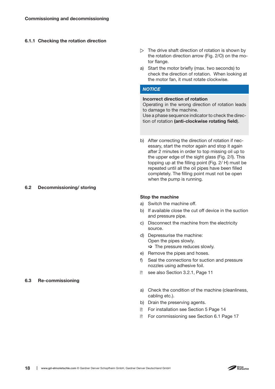 Elmo Rietschle V-VC 50/75/100/150 User Manual | Page 18 / 32