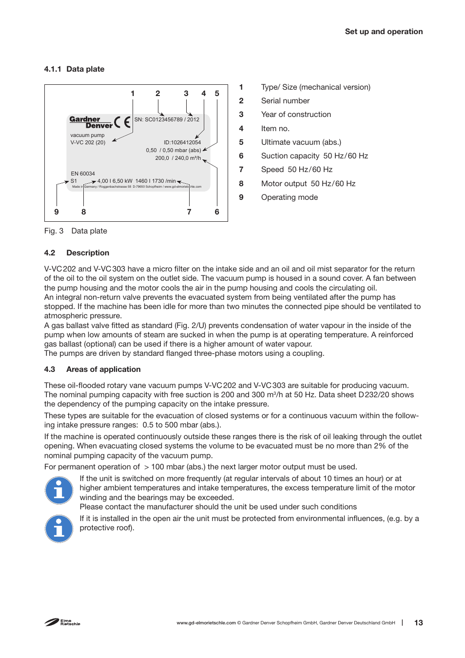 Elmo Rietschle V-VC 202/303 User Manual | Page 13 / 32