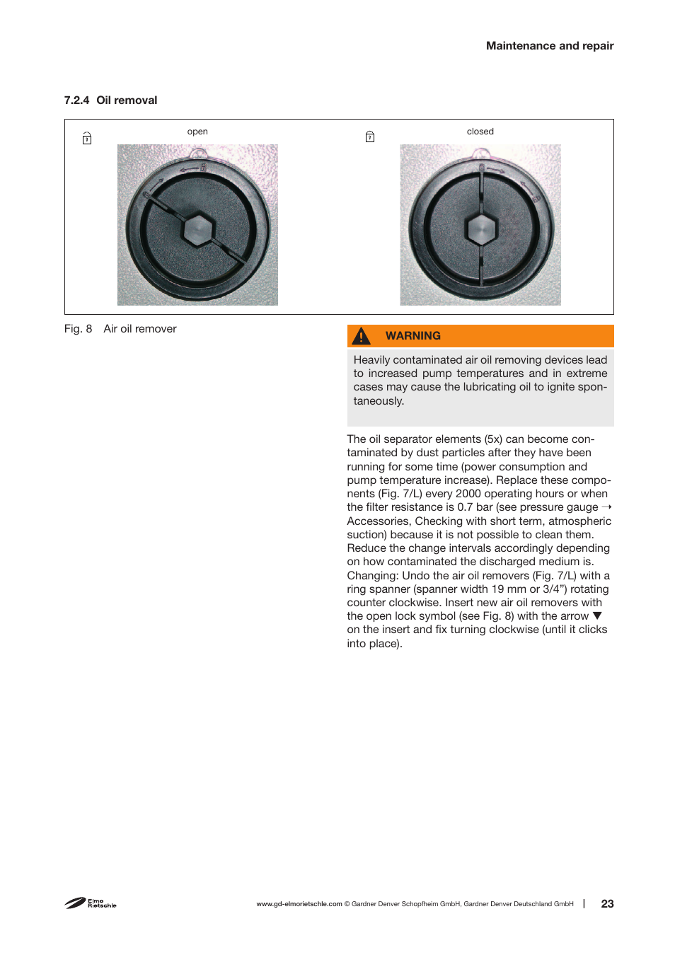 Elmo Rietschle V-VC 202/303 User Manual | Page 23 / 32