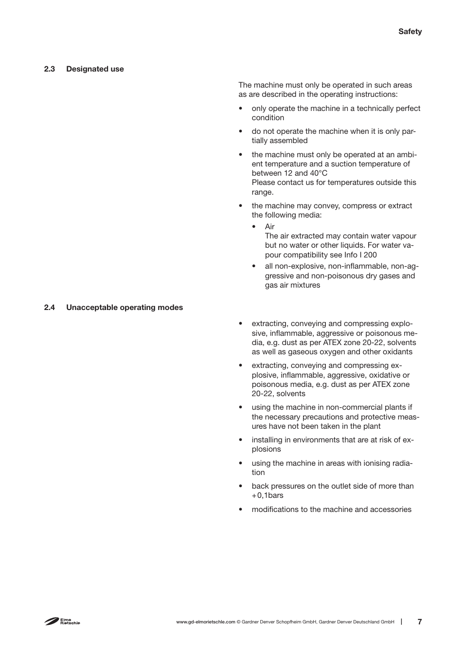 Elmo Rietschle V-VC 202/303 User Manual | Page 7 / 32