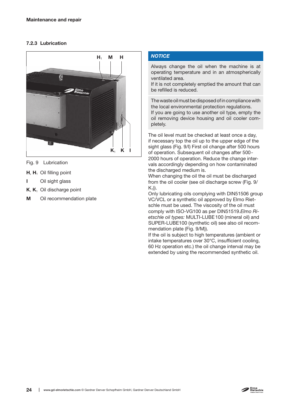 Elmo Rietschle V-VC 400/500/700/900/1100/1300 User Manual | Page 24 / 34