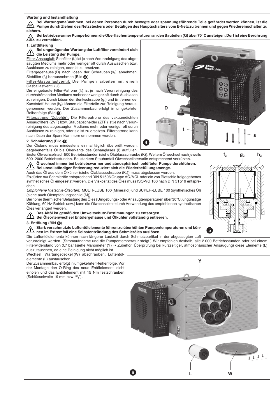 Ly w | Elmo Rietschle VC 200 User Manual | Page 3 / 40