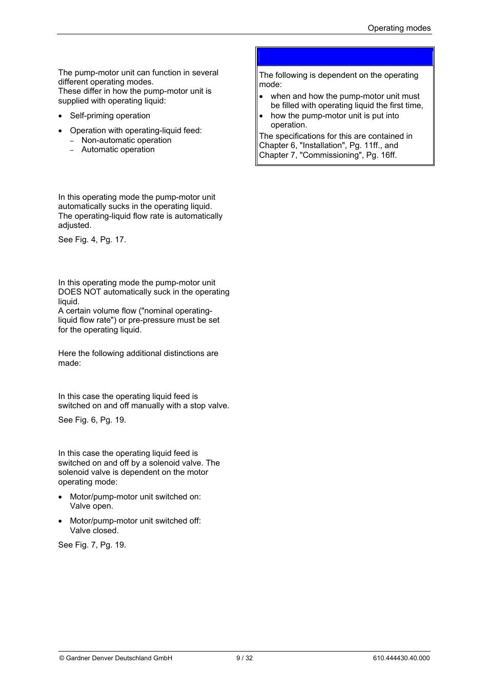 4 operating modes, Notice | Elmo Rietschle L-BV3 User Manual | Page 9 / 32