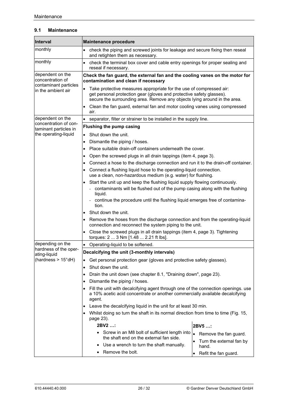Elmo Rietschle L-BV5 Operating instructions User Manual | Page 26 / 32