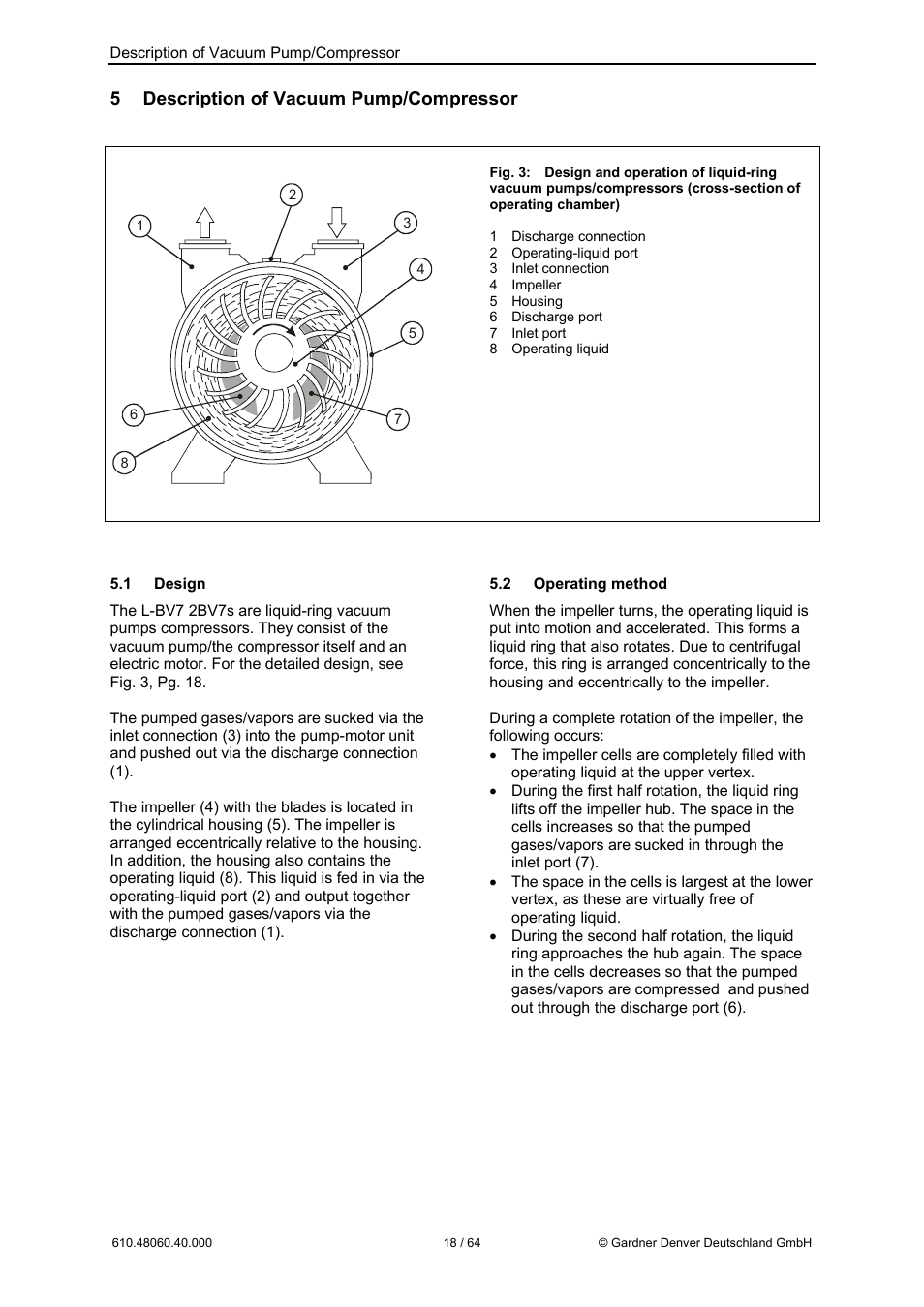 5 description of vacuum pump/compressor | Elmo Rietschle L-BV7 User Manual | Page 18 / 64