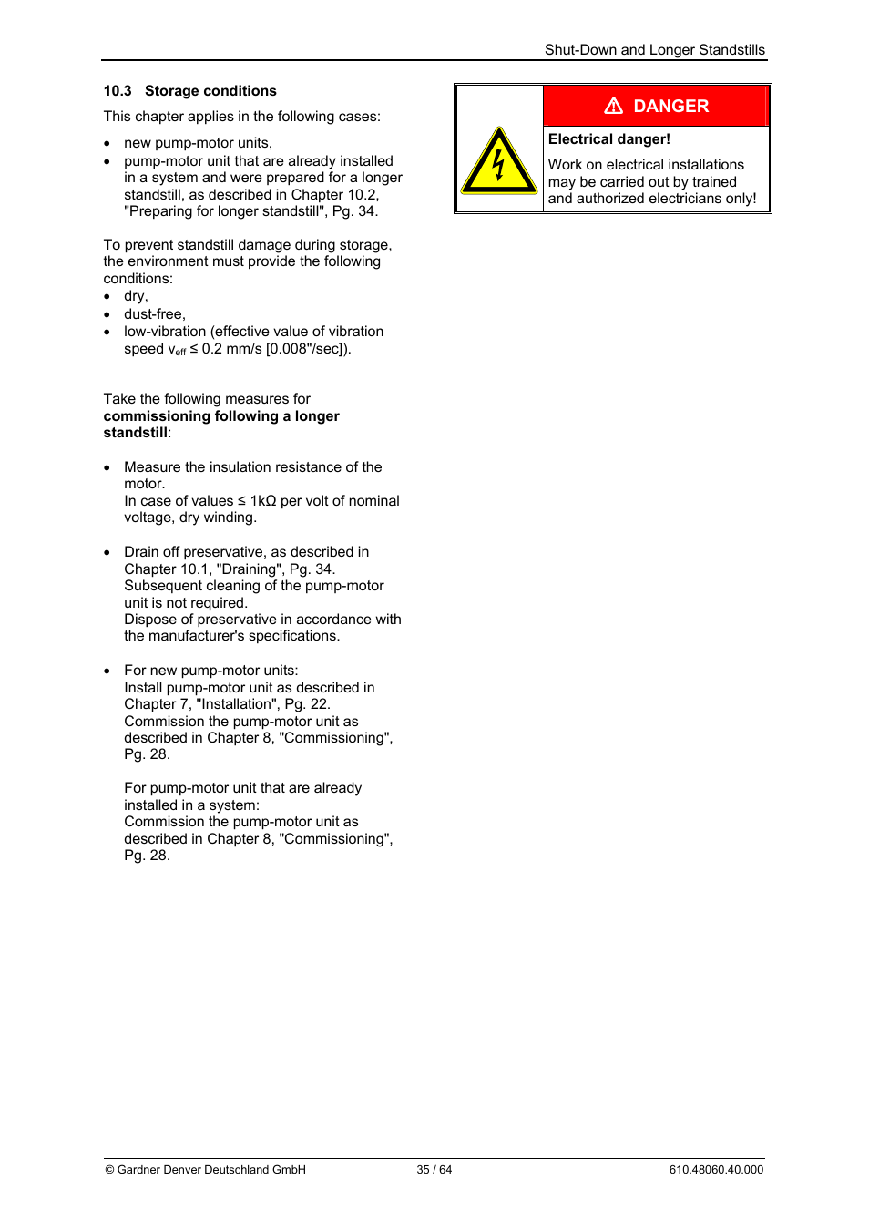 Danger | Elmo Rietschle L-BV7 User Manual | Page 35 / 64