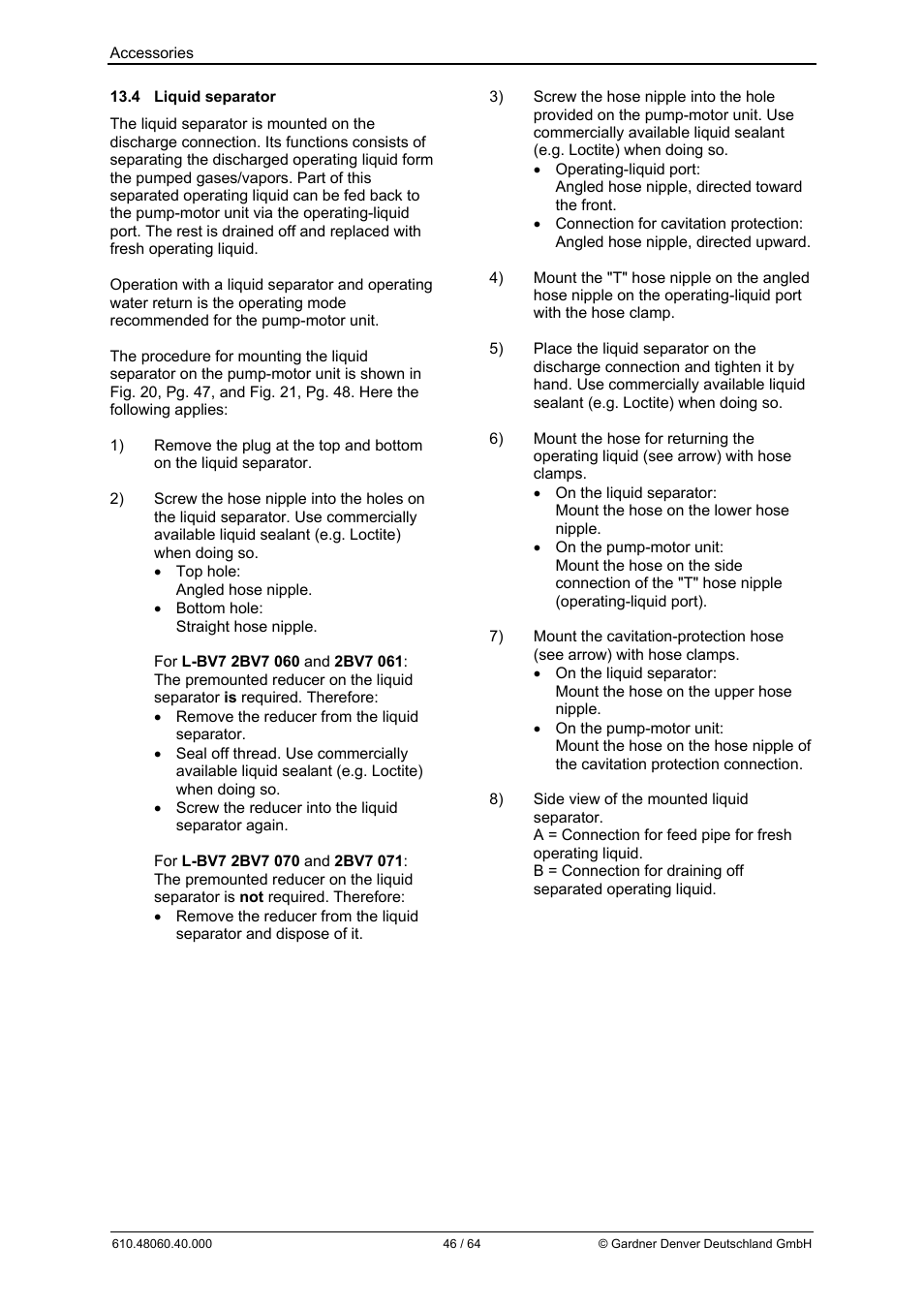 Elmo Rietschle L-BV7 User Manual | Page 46 / 64
