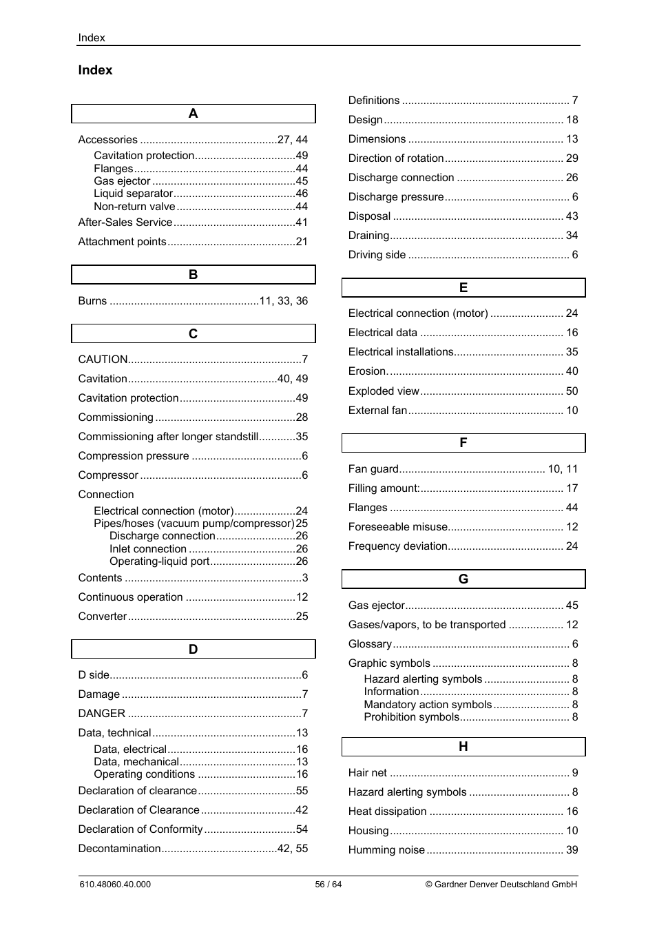 Elmo Rietschle L-BV7 User Manual | Page 56 / 64