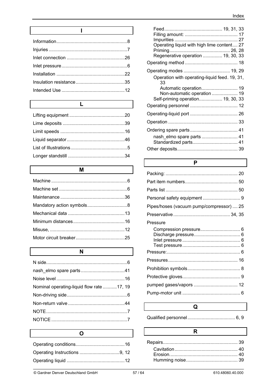 Elmo Rietschle L-BV7 User Manual | Page 57 / 64