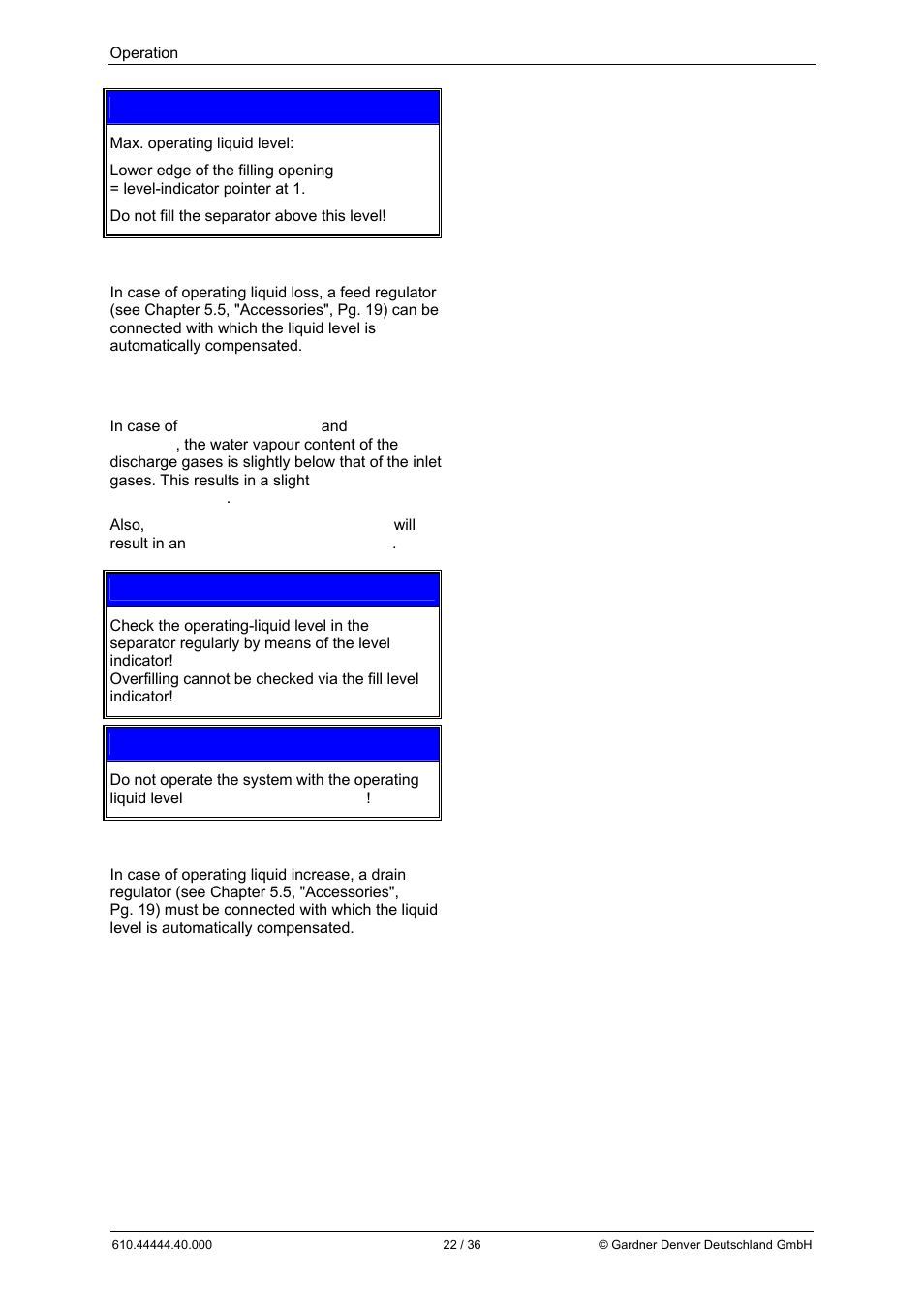 Notice | Elmo Rietschle L-BL2 User Manual | Page 22 / 36
