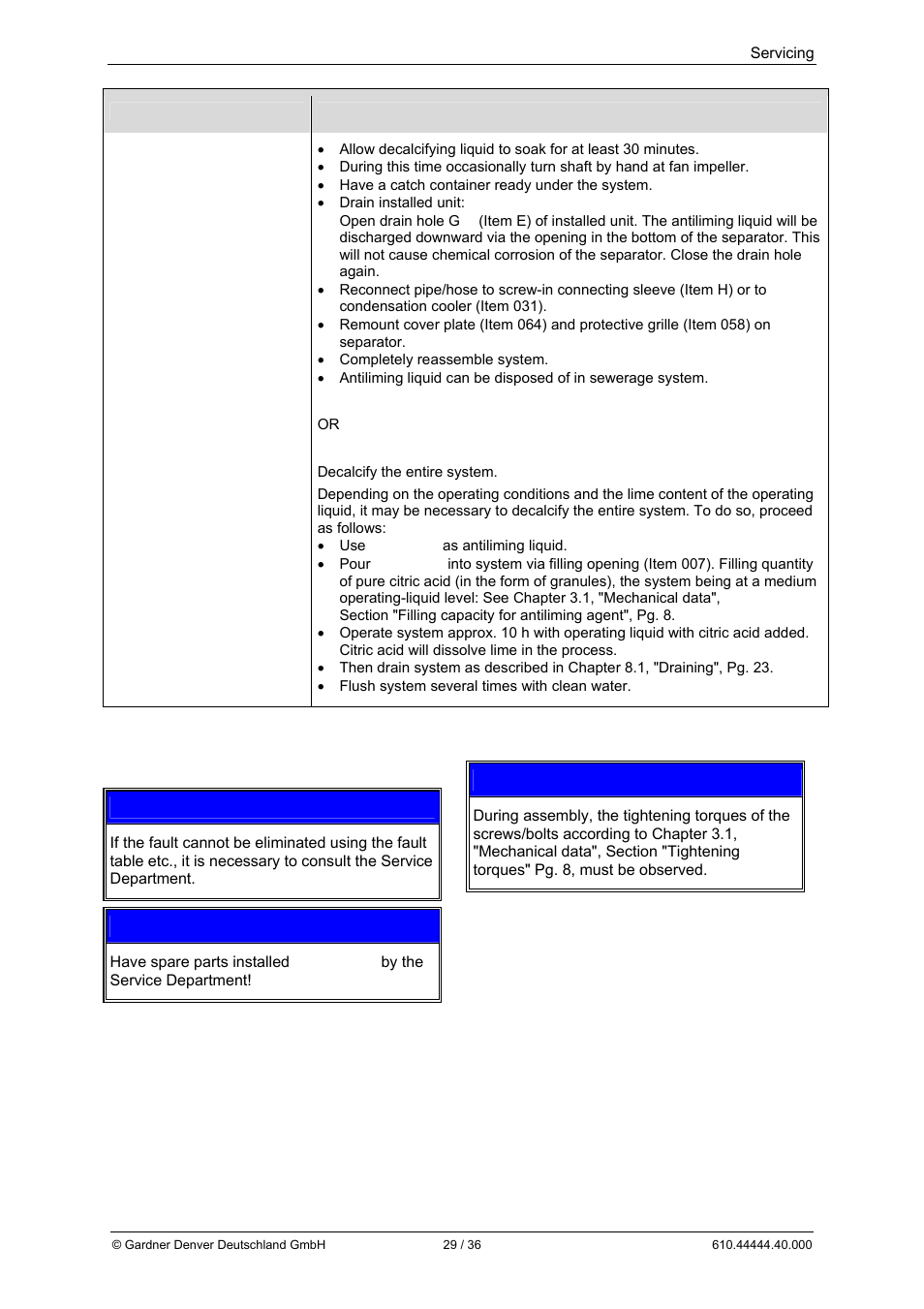 Notice | Elmo Rietschle L-BL2 User Manual | Page 29 / 36