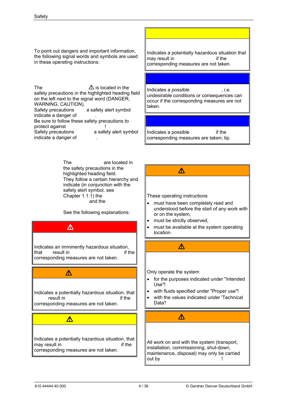 1 safety, Danger, Warning | Caution, Notice | Elmo Rietschle L-BL2 User Manual | Page 4 / 36