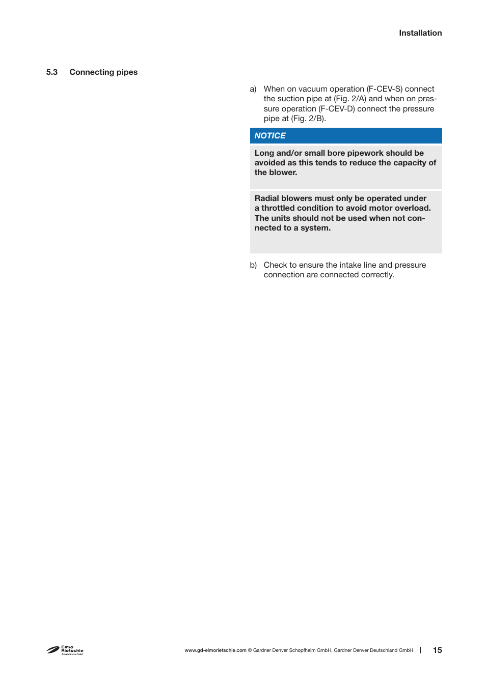 Elmo Rietschle F-CEV-D User Manual | Page 15 / 26