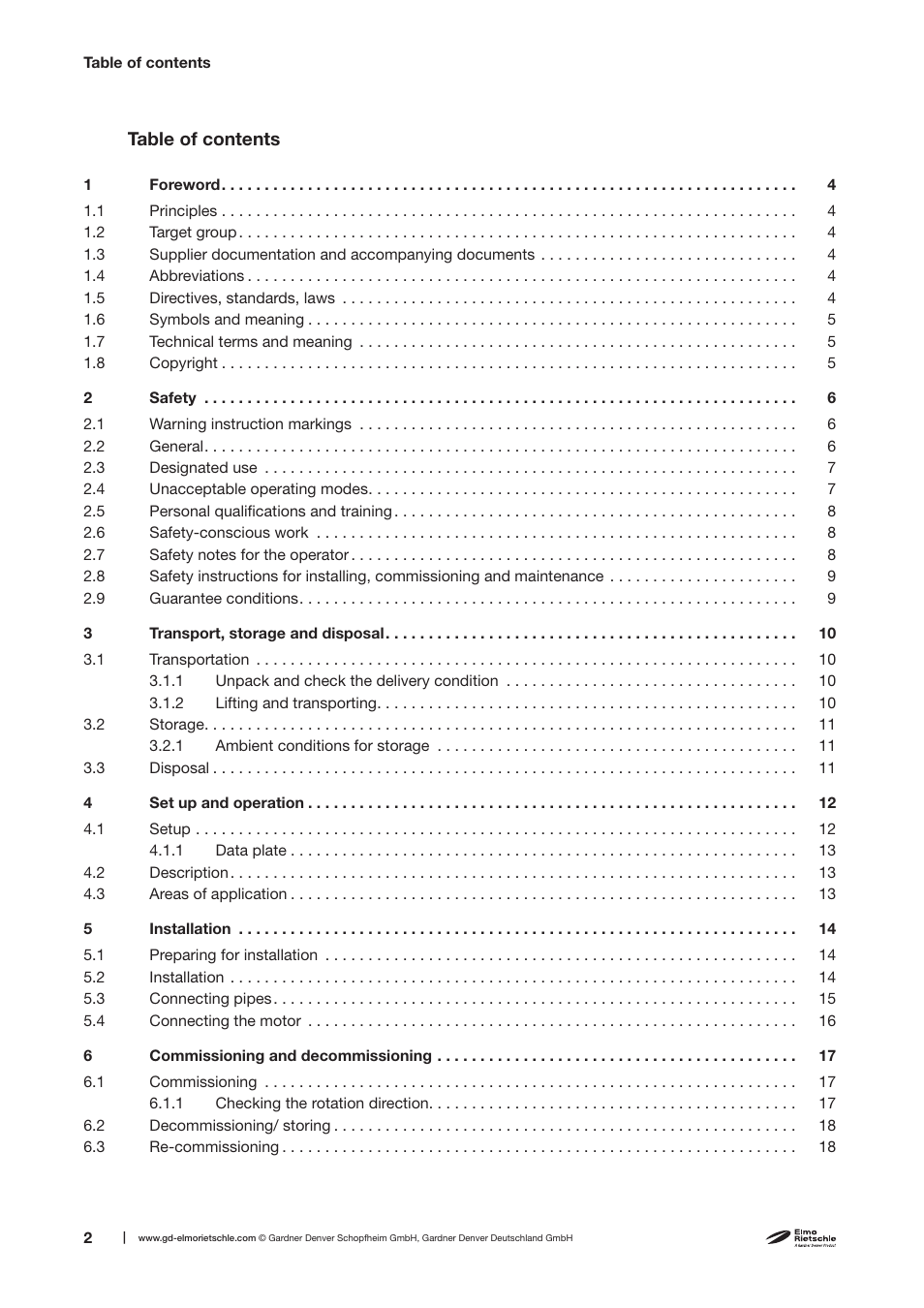 Elmo Rietschle F-CEV-D User Manual | Page 2 / 26