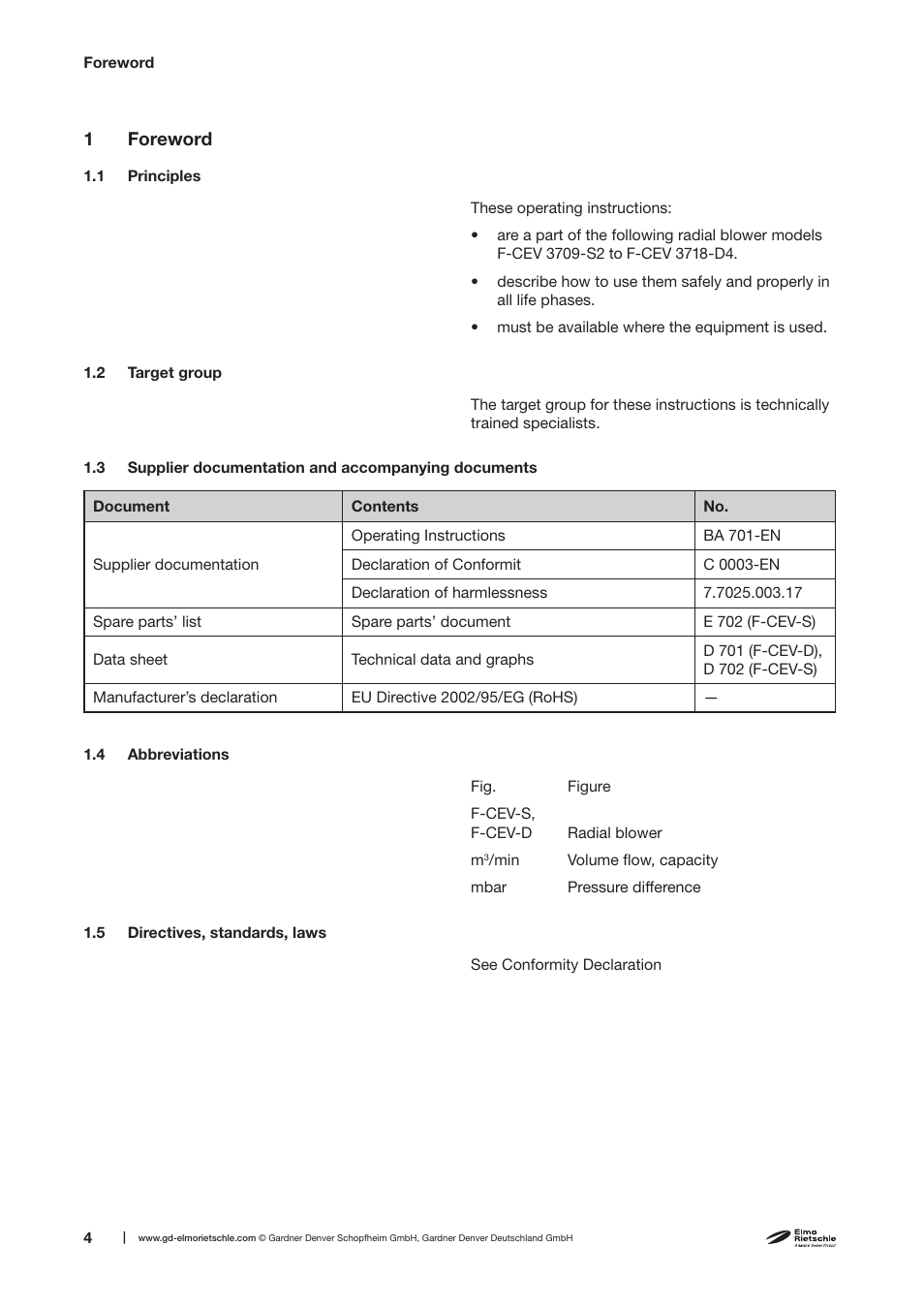Elmo Rietschle F-CEV-D User Manual | Page 4 / 26