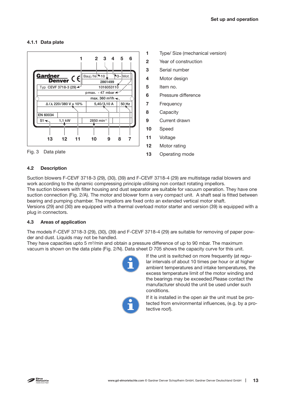 Elmo Rietschle F-CEVF (29),(30),(39) User Manual | Page 13 / 26