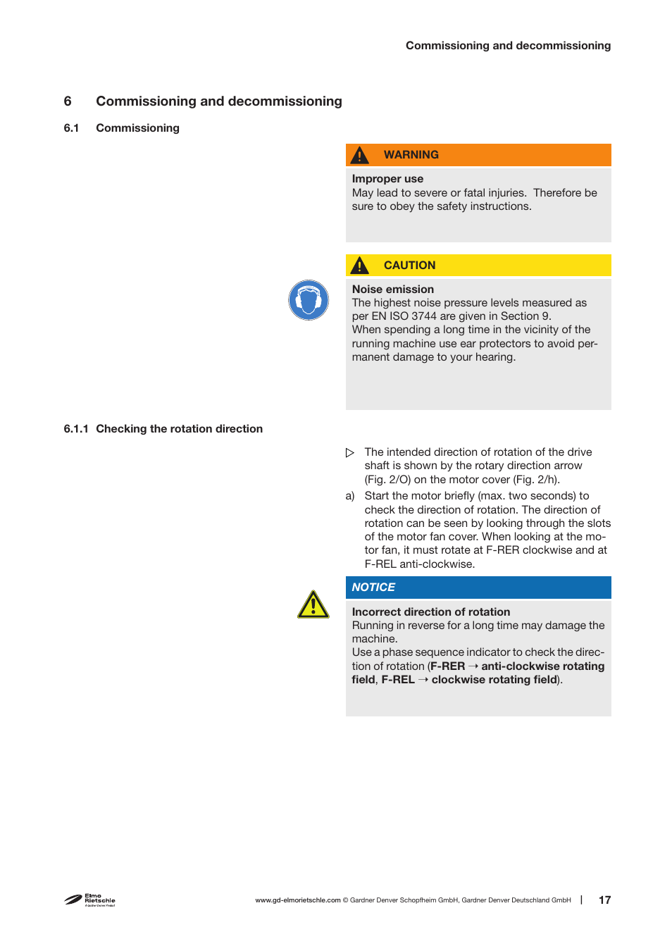Elmo Rietschle F-REL User Manual | Page 17 / 28