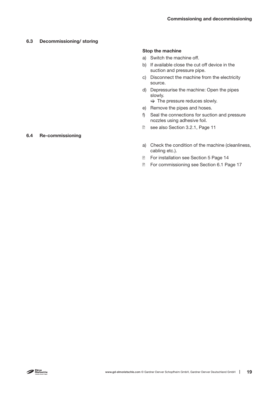 Elmo Rietschle F-REL User Manual | Page 19 / 28