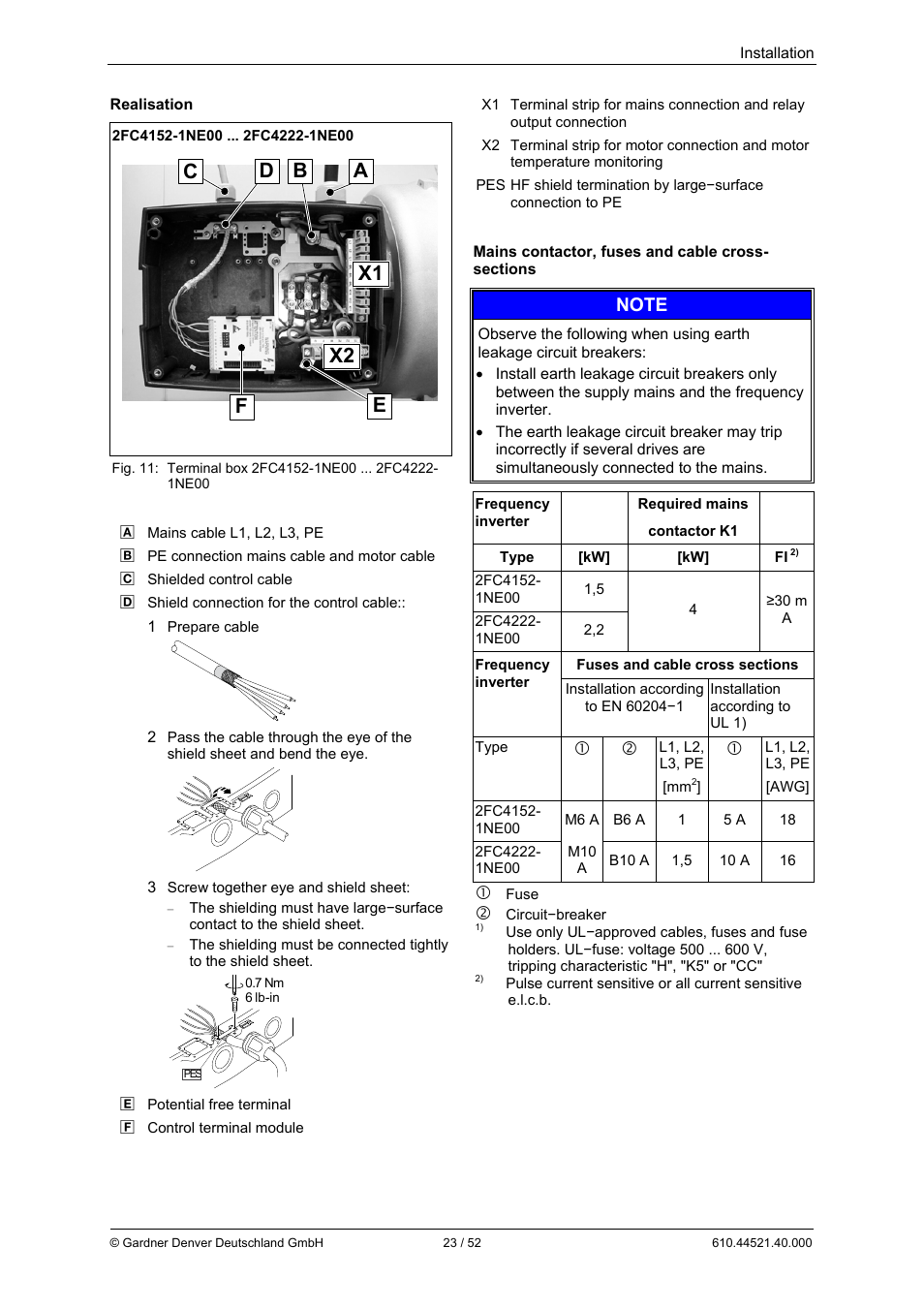 Ba c d x1 x2 e f | Elmo Rietschle G-BH1e User Manual | Page 23 / 52