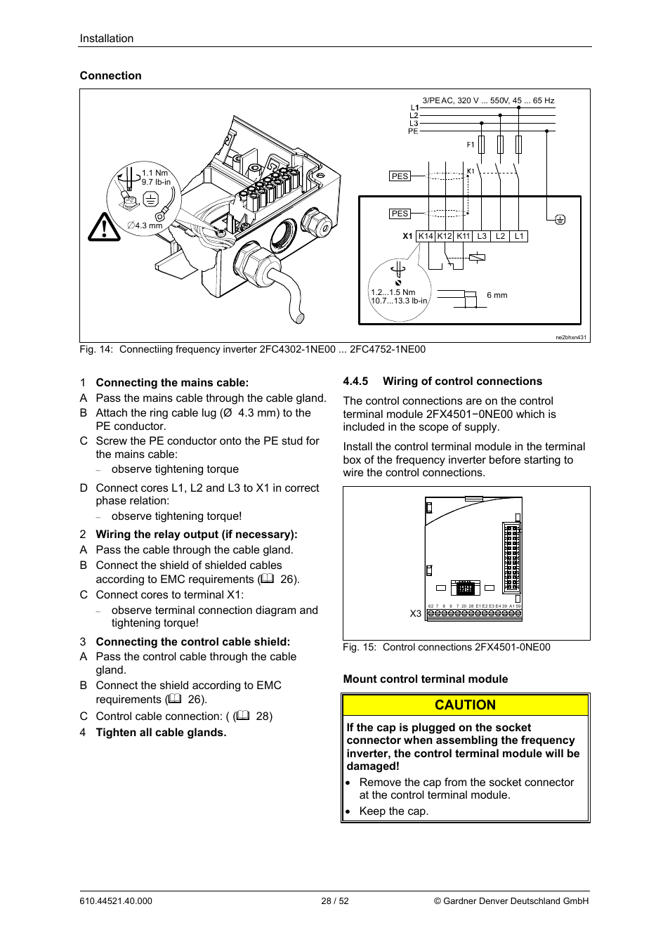 Caution | Elmo Rietschle G-BH1e User Manual | Page 28 / 52