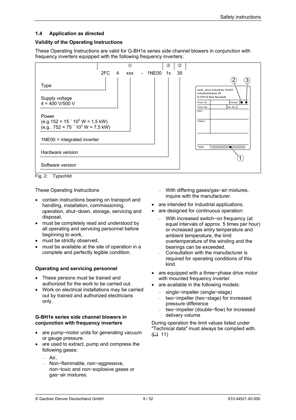 Single−impeller (single−stage) | Elmo Rietschle G-BH1e User Manual | Page 9 / 52