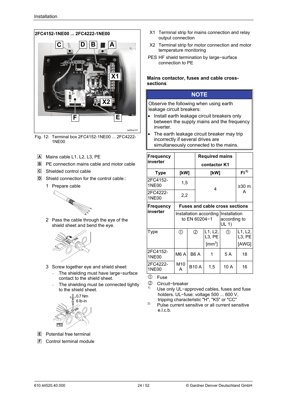 Ba c d x1 x2 e f | Elmo Rietschle G-BH7e User Manual | Page 24 / 52
