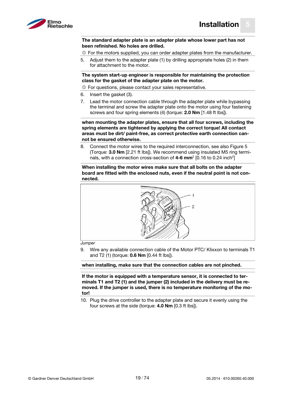 Installation | Elmo Rietschle 2FC4...-1CB User Manual | Page 19 / 74