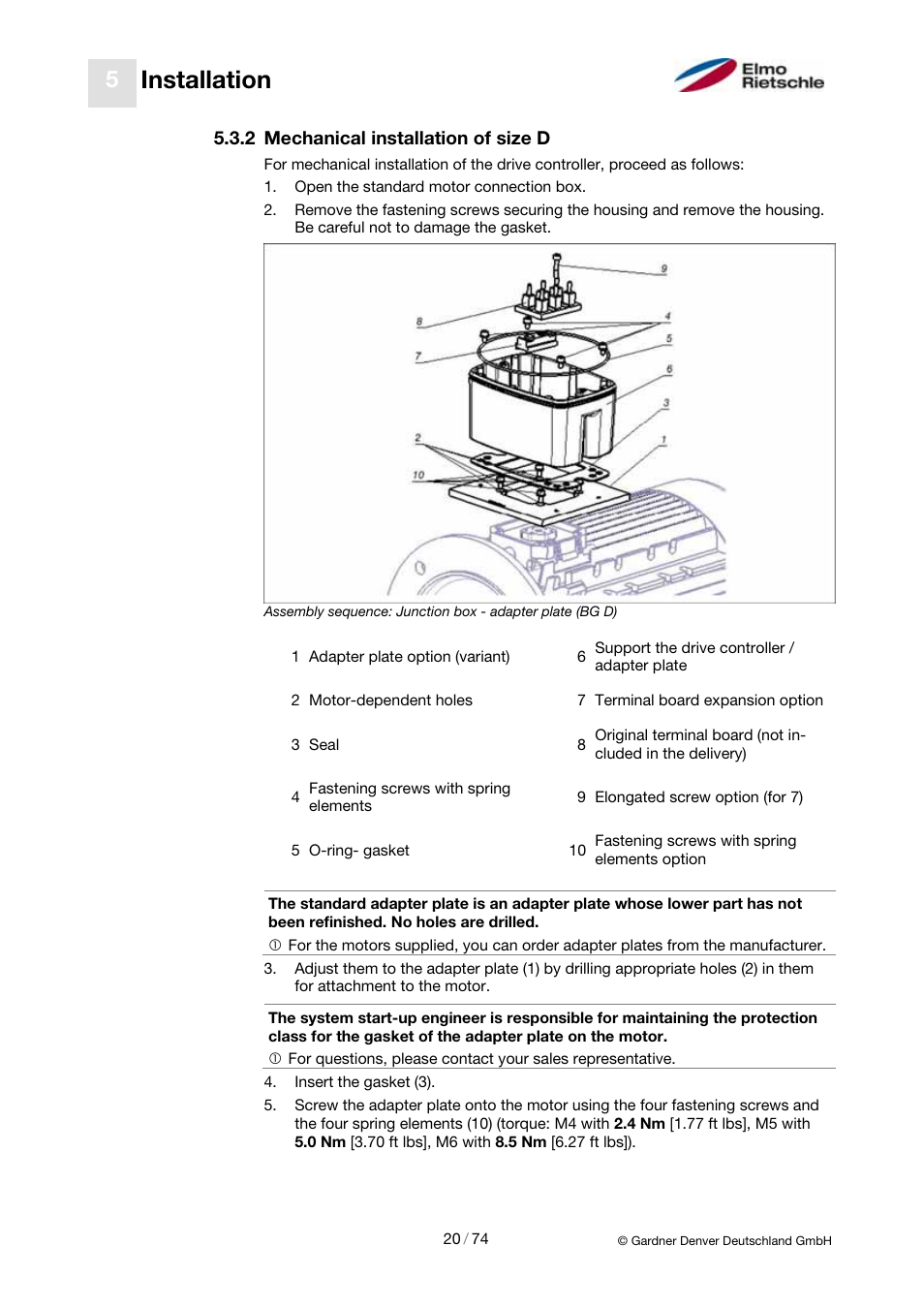 Installation | Elmo Rietschle 2FC4...-1CB User Manual | Page 20 / 74