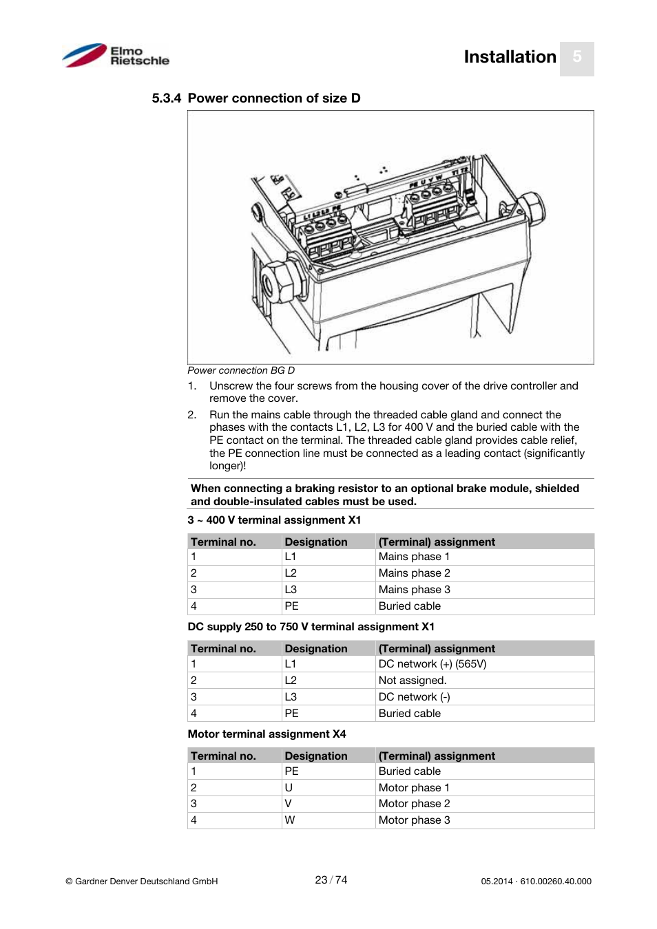 Installation | Elmo Rietschle 2FC4...-1CB User Manual | Page 23 / 74