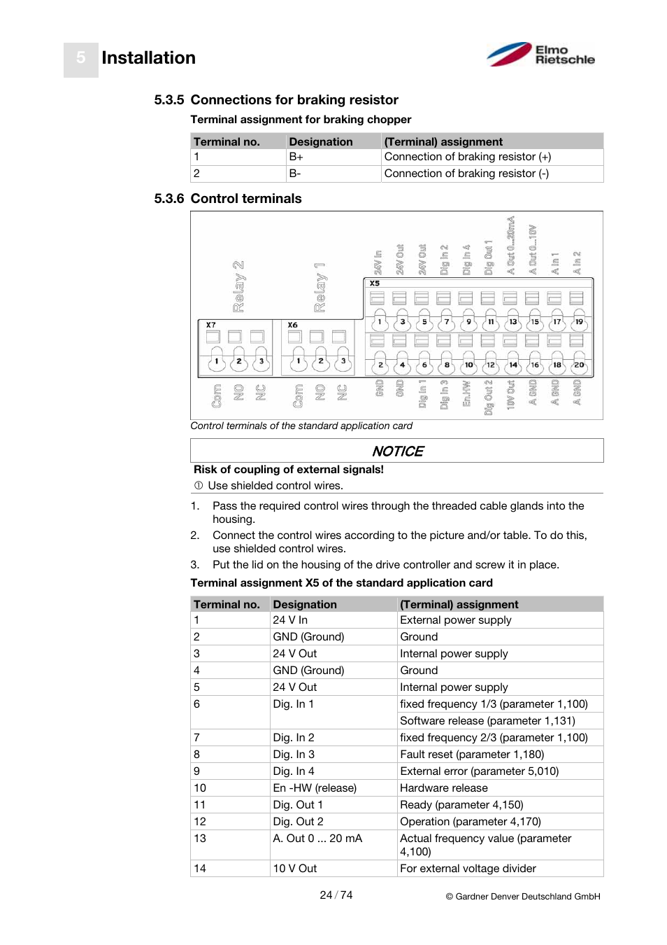 Installation, Notice | Elmo Rietschle 2FC4...-1CB User Manual | Page 24 / 74