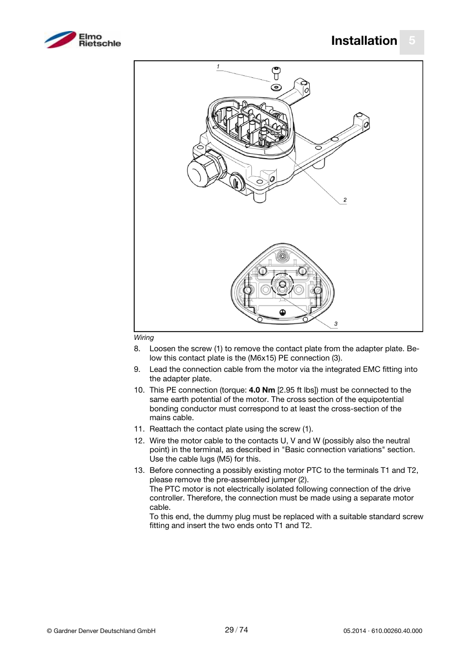 Installation | Elmo Rietschle 2FC4...-1CB User Manual | Page 29 / 74