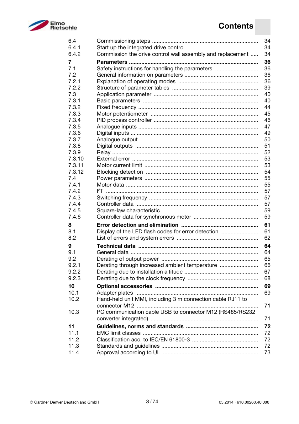 Elmo Rietschle 2FC4...-1CB User Manual | Page 3 / 74