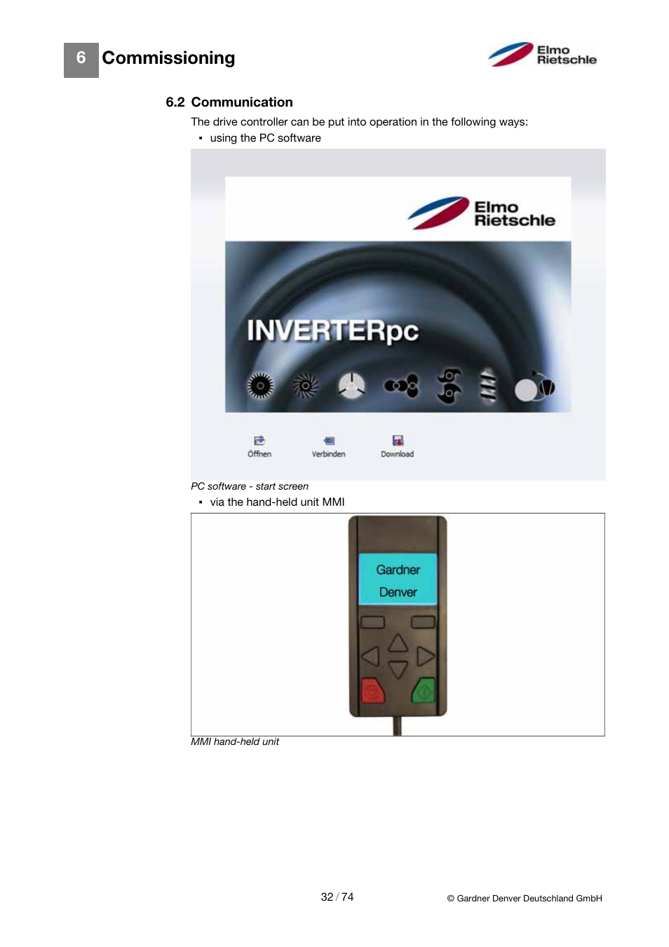 Commissioning | Elmo Rietschle 2FC4...-1CB User Manual | Page 32 / 74