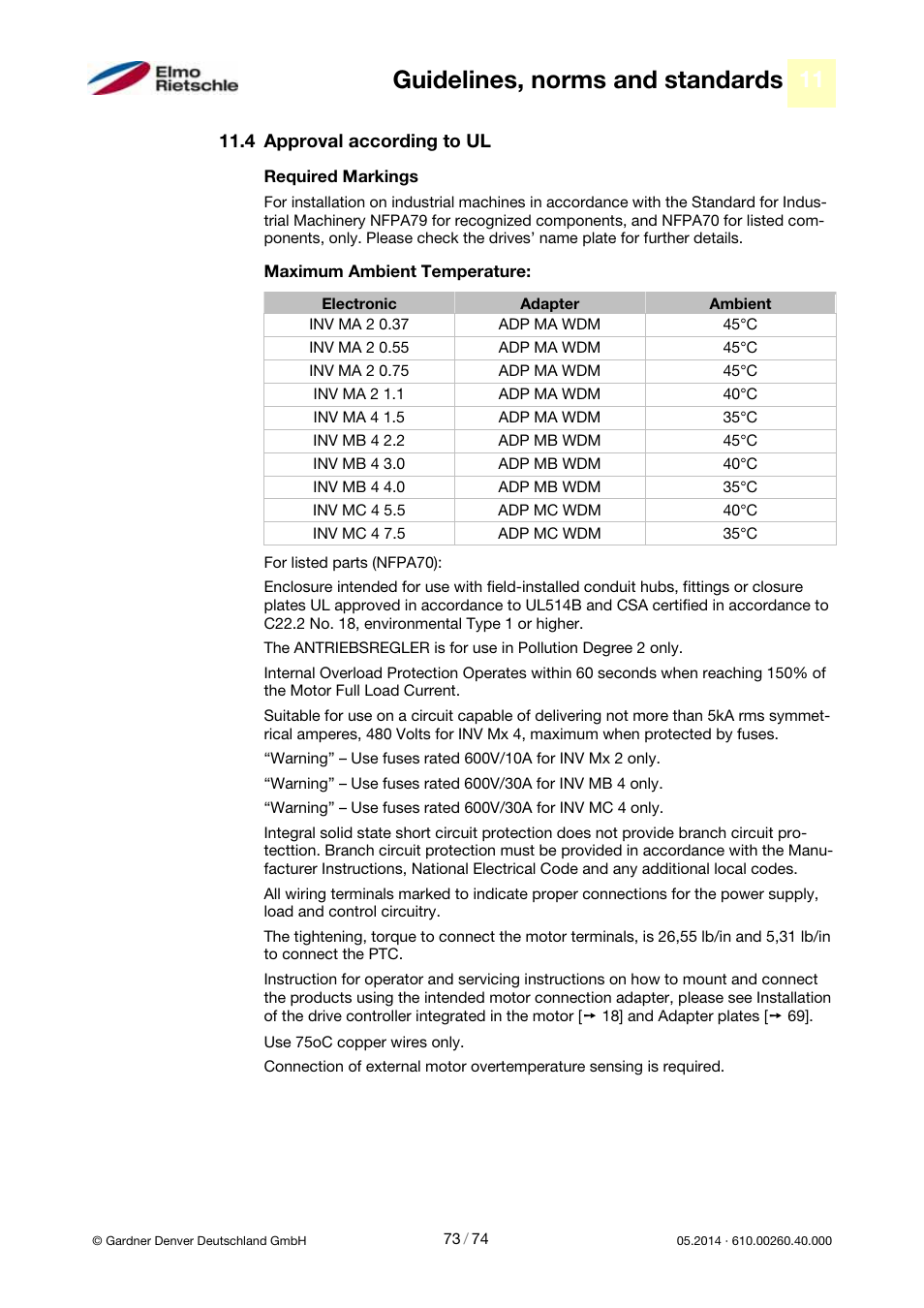 Guidelines, norms and standards | Elmo Rietschle 2FC4...-1CB User Manual | Page 73 / 74