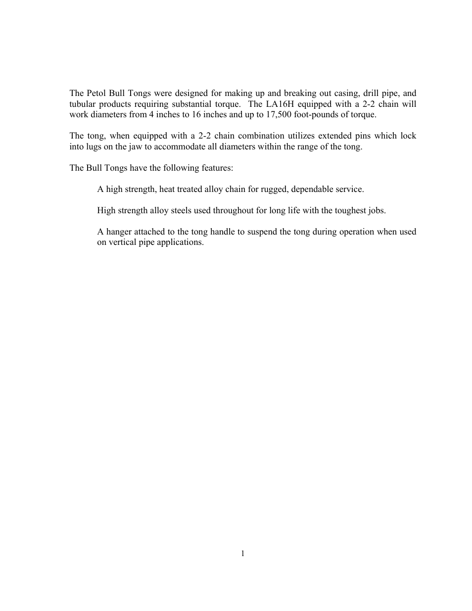 La16h petol bull tong description | GEARENCH LA16H (2-2 chain) PETOL Bull Tong User Manual | Page 3 / 19