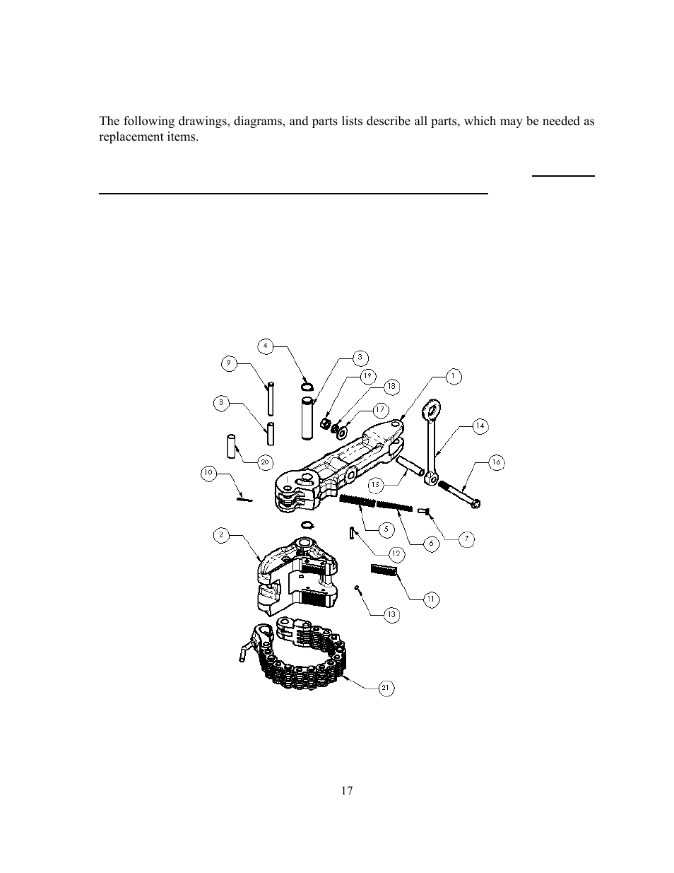 Parts list, Tong assembly parts list | GEARENCH LA116-C09 PETOL Bull Tong User Manual | Page 19 / 21