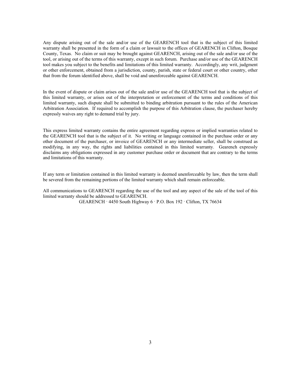 GEARENCH LA116-28 PETOL Bull Tong User Manual | Page 5 / 21