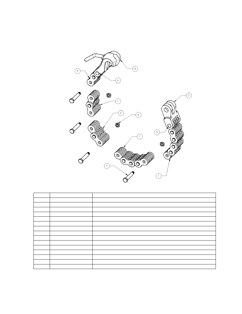 Chain assembly parts list | GEARENCH LA116H PETOL Bull Tong User Manual | Page 21 / 24