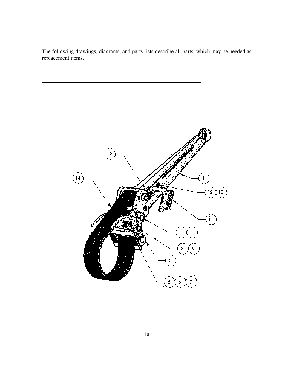 Parts list | GEARENCH SCT1020 PETOL SURGRIP Casing Tong User Manual | Page 12 / 18