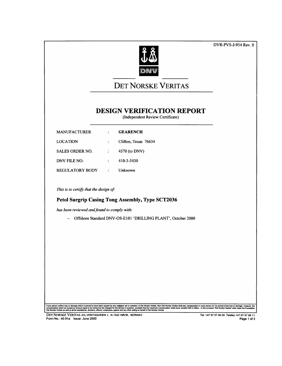 GEARENCH SCT2036 PETOL SURGRIP Casing Tong User Manual | Page 19 / 20