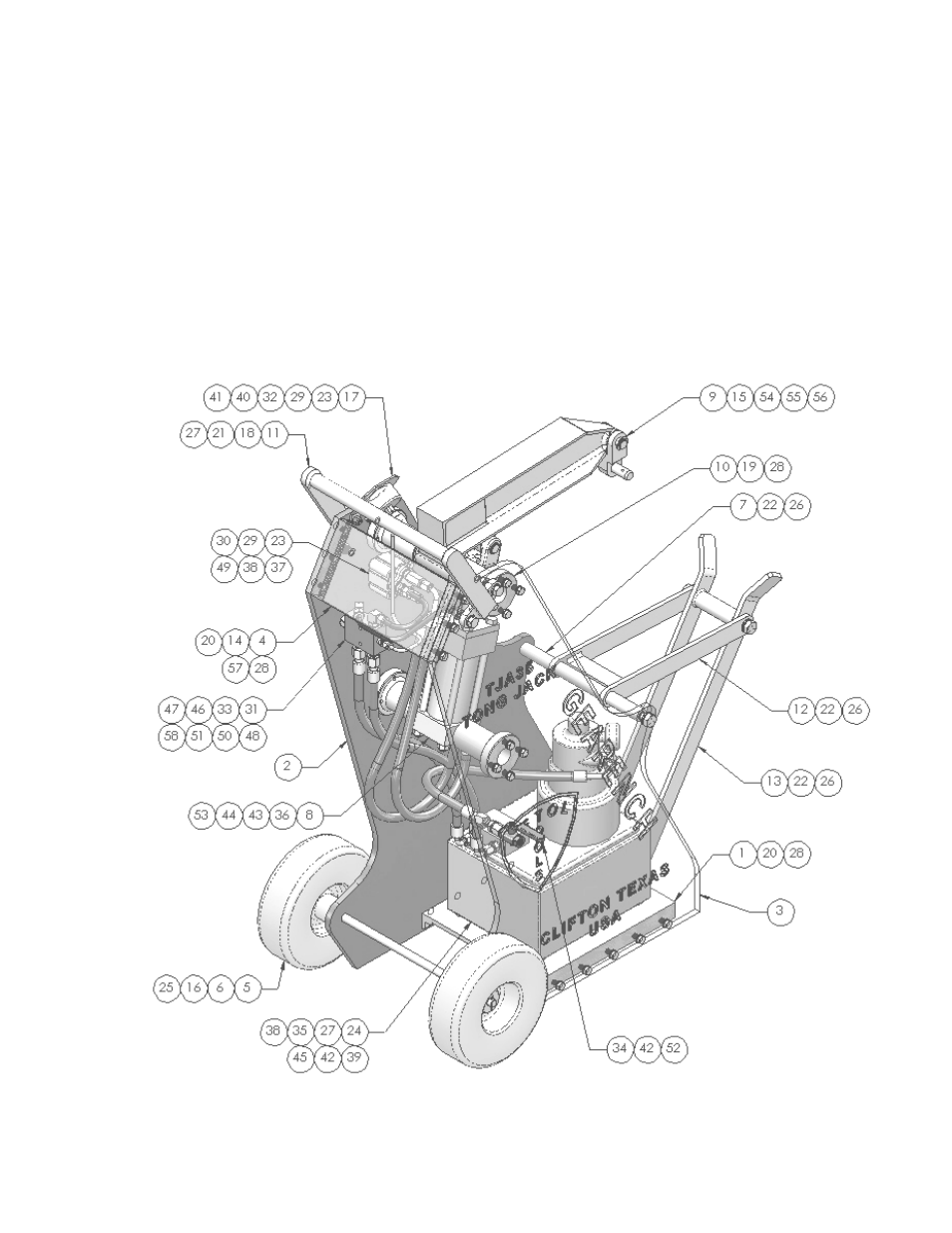 Parts list | GEARENCH TJA35 PETOL Tong Jack User Manual | Page 12 / 14