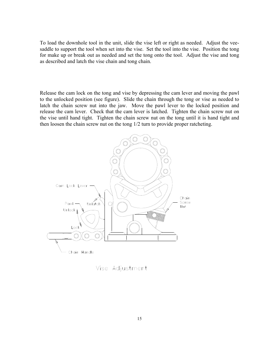 Loading, Vise and tong adjustment | GEARENCH U115H-000S PETOL HYDRA-TORK User Manual | Page 17 / 32